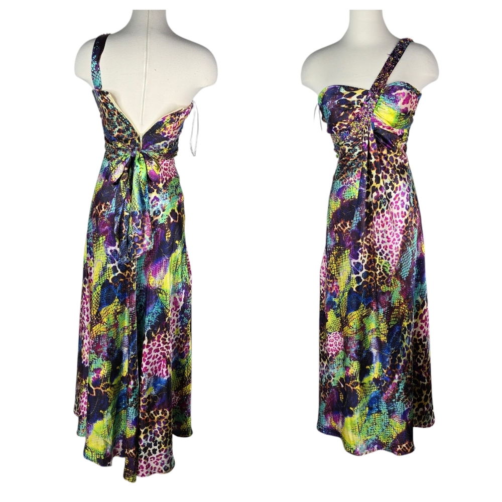 Masquerade Womens XS/S / Juniors 3/4 Y2k Leopard Psychedelic Fairy Vintage Dress